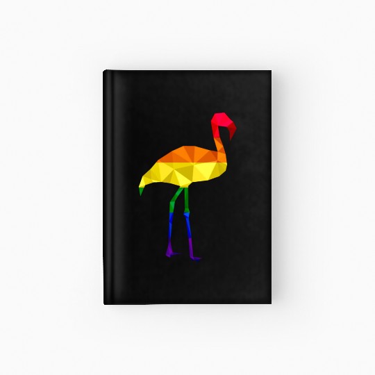 Colorful Flamingo LGBTQ Gay Pride Rainbow Flag Hardcover Journal