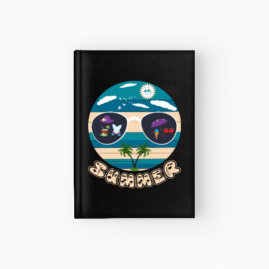 Funny summer design, beautiful illustration for su Hardcover Journal