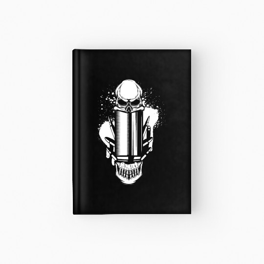 Bullets and Skull Roses Aesthetic Dripping Pattern Hardcover Journal