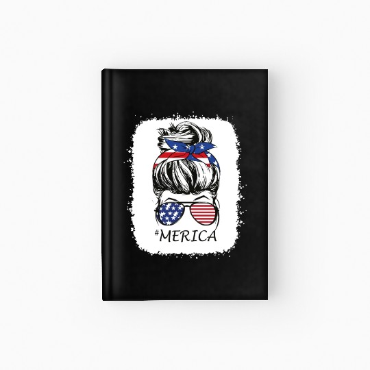 4th of July Merica Hardcover Journal USA American Pride