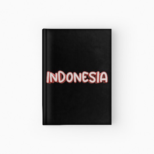 text indonesia red and white color isolated 3d Hardcover Journal