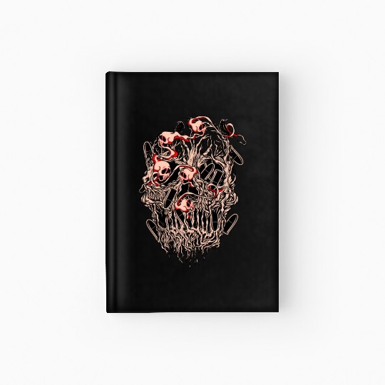 Bullets and Skull Roses Aesthetic Dripping Pattern Hardcover Journal