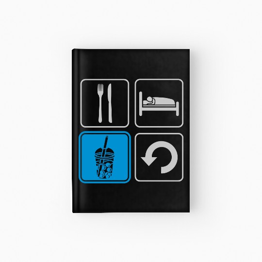 Boba Tea Repeat daily Hardcover Journal