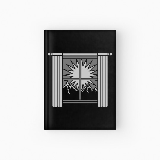 sunrise mountains view window Hardcover Journal