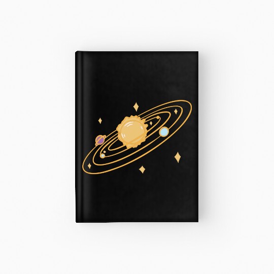 solar system with sparkles doodle Hardcover Journal