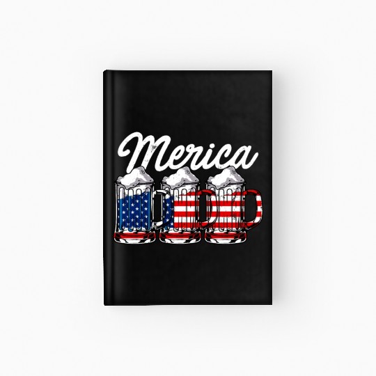 Beer USA Flag Merica Hardcover Journal