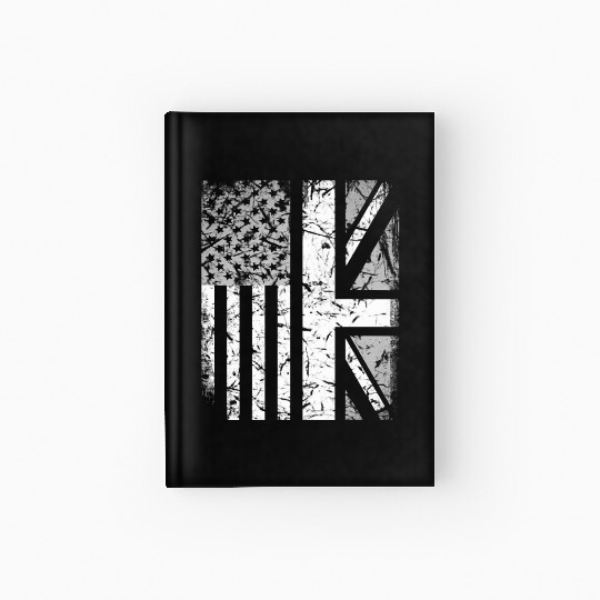 American Flag British Flag US UK Stars Stripes Hardcover Journal