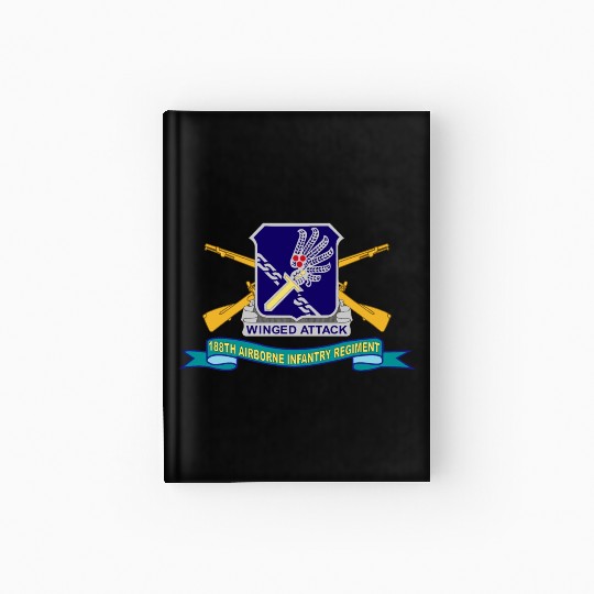 Army 188th Airborne Infantry Regiment w Br DUI Rib Hardcover Journal