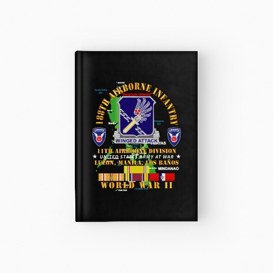 Army 188th Airborne Infantry The Philippines WWII Hardcover Journal