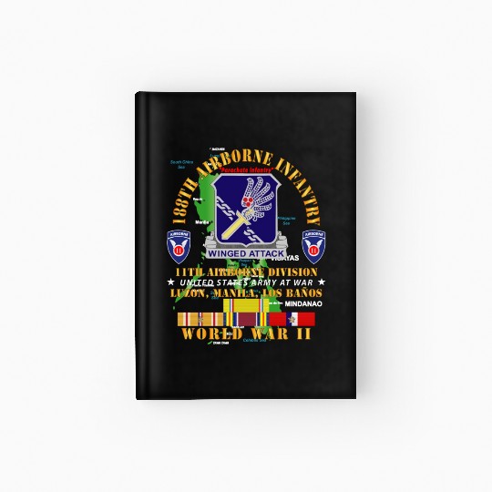 Army 188th Airborne Infantry The Philippines WWII Hardcover Journal