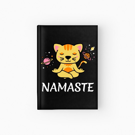 zen yoga cat space meditation sport training Hardcover Journal