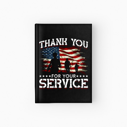 Memorial Day American Flag Patriotic Soldier US Hardcover Journal