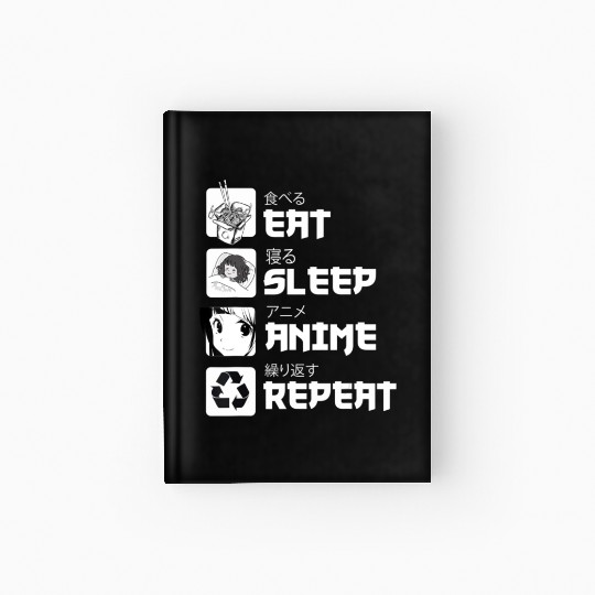 Awesome Anime Eat Sleep Anime Repeat Teenager Hardcover Journal