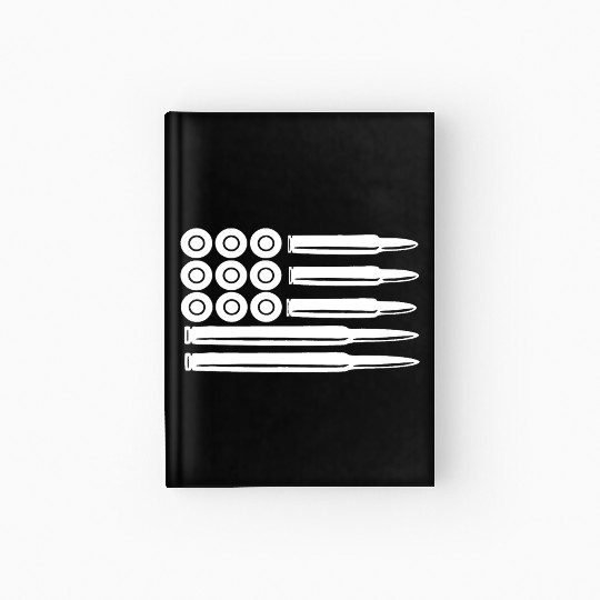 Stars Stripes Bullets Guns Ammo America Clothing Hardcover Journal