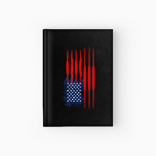 US Flag Vertical Hardcover Journal American Stars Stripes