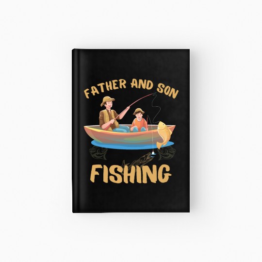 FATHER AND SON FISHING, DAUGTHER, FATHERS DAY Hardcover Journal