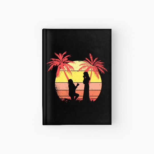 Lesbian Couple Romantic Marriage Propose Summer Hardcover Journal