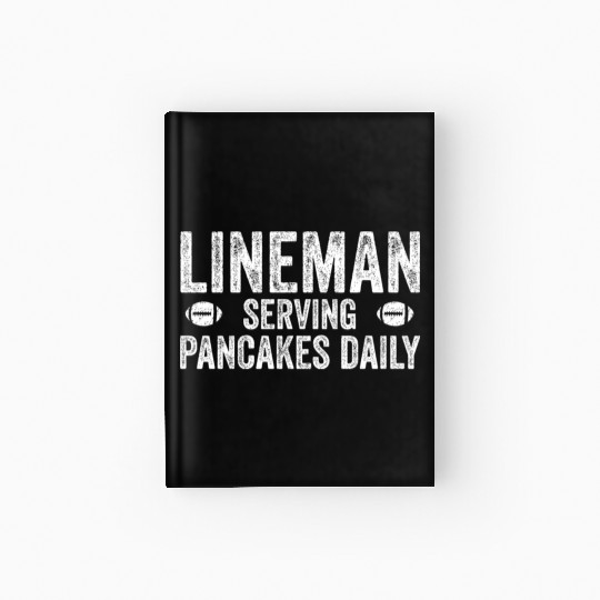 Football Lineman Serving Pancakes Daily Hardcover Journal