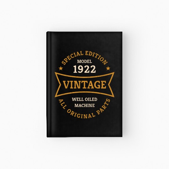 Born 1922 Vintage 100 Year Old 100th Birthday Gift Hardcover Journal
