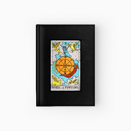 Fortune The Wheel Tarot Card Hardcover Journal Vintage Design