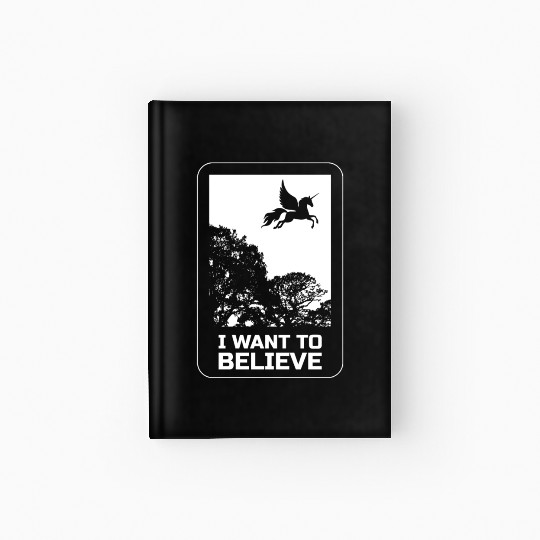 Unicorn "I Want To Believe" UAP Outfit Alien Ufo Hardcover Journal
