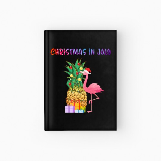 Christmas In July Pineapple Xmas Tree Lights Hardcover Journal