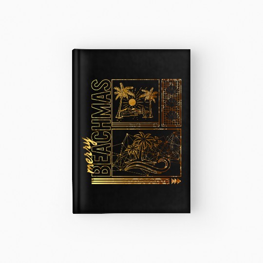 Coastal Beach Christmas In July Hardcover Journal, Merry