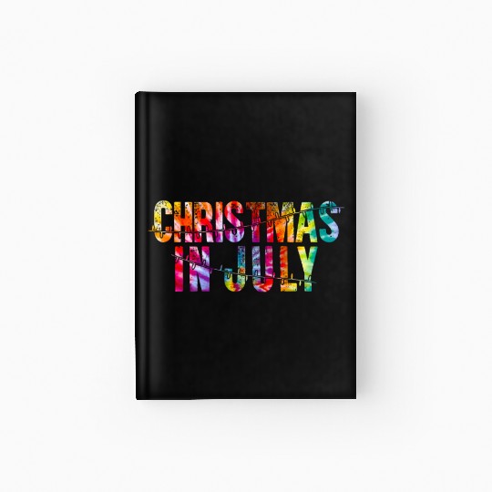 Christmas In July Xmas Tree Lights Santa Beach Hardcover Journal