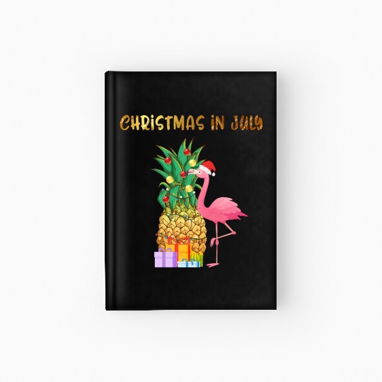 Christmas In July Pineapple Xmas Tree Lights Hardcover Journal