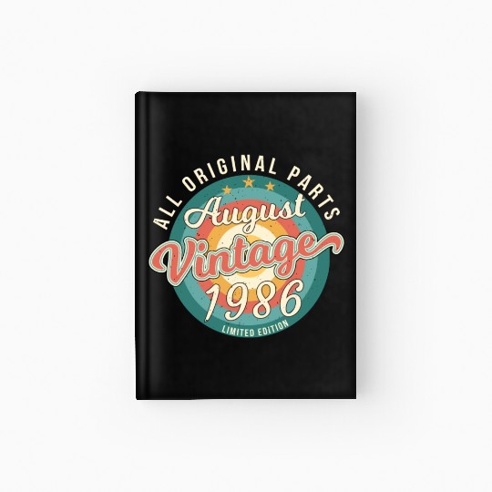 Born In August 1986 Hardcover Journal