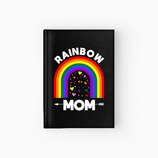 Rainbow Proud Mom Colorful Heart LGBTQ Hardcover Journal
