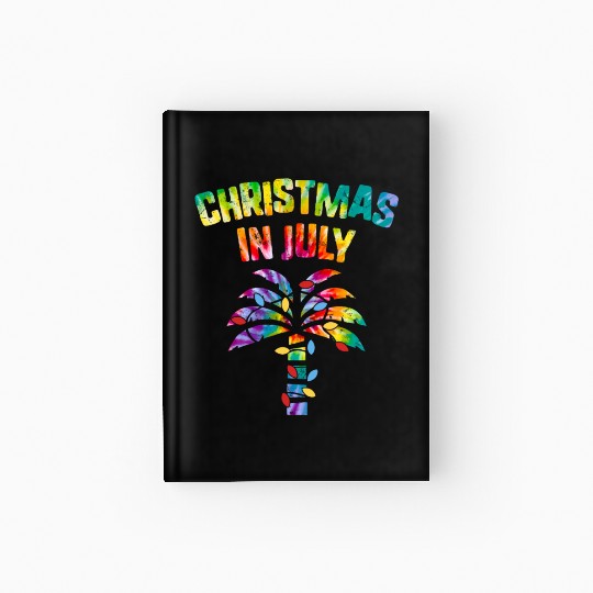 Christmas In July Beach Palm Xmas Tree Summer Hardcover Journal