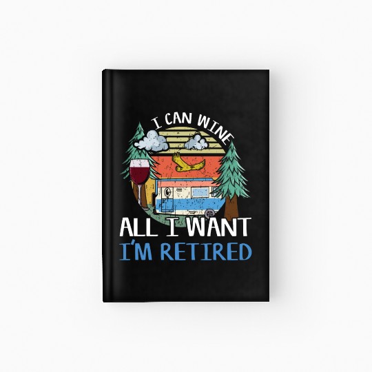 Vintage Wine Adventure Vacation Glamp Go Camping Hardcover Journal
