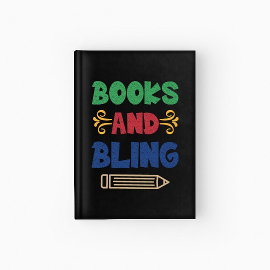 Books And Bling Hardcover Journal