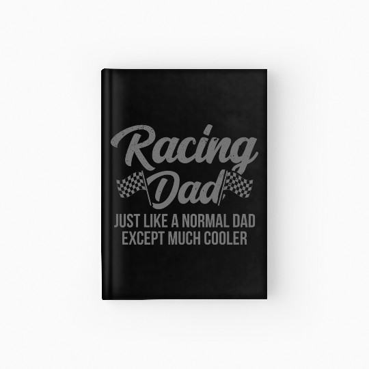 Pit Crew Checkered Flag Car Racing Dad Hardcover Journal