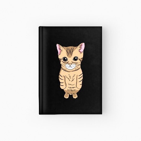 Cute Standing Cat Meme Cute Kitten Standing on Two Hardcover Journal