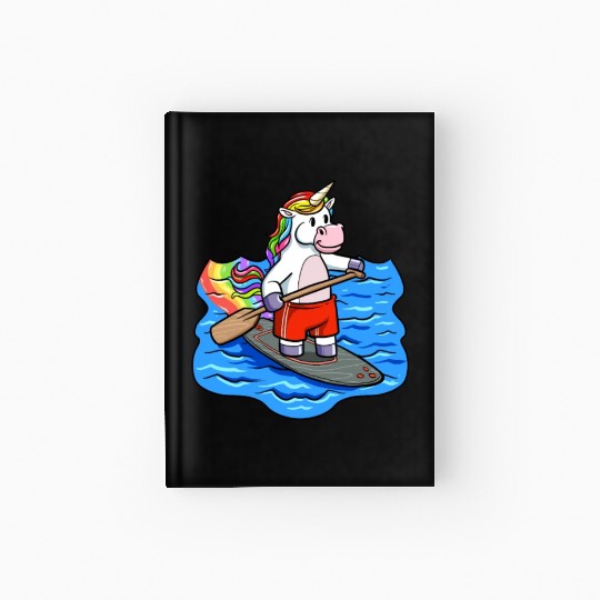 SUP Paddling Kids Unicorn Stand Up Paddle Hardcover Journal