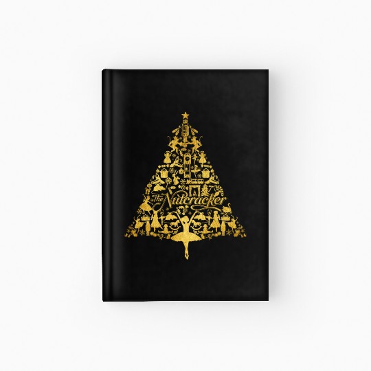 The Nutcracker Golden Christmas Tree Funny Hardcover Journal