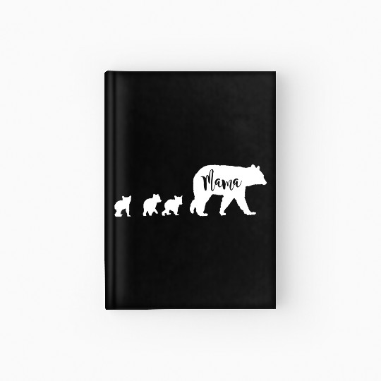 Mama Bear With 3 Three Cubs Fun Mom Mother Hardcover Journal