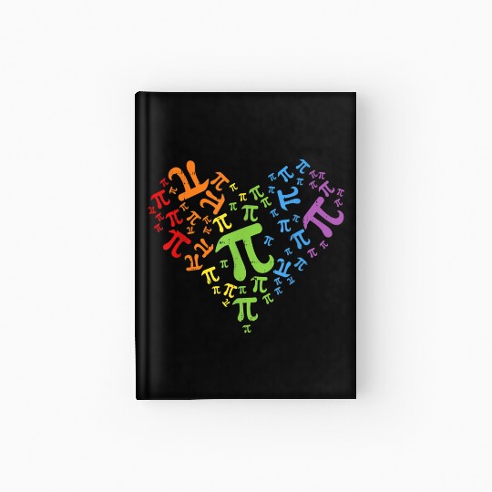 Heart Pi Day Funny Graphic Math Teacher for Women Hardcover Journal