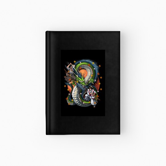 Japanese Dragon Samurai Warrior Battle Hardcover Journal