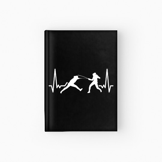 Heartbeat Funny Fencing Sports Fight For A Fencer Hardcover Journal