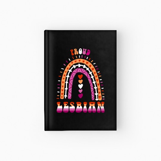 Proud Lesbian Pride Boho Rainbow Hardcover Journal