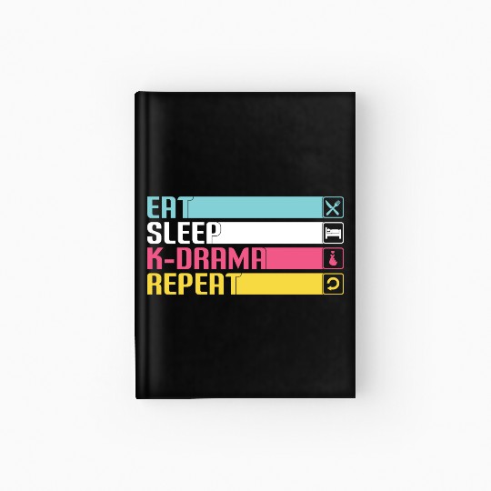 eat sleep kpop, k pop music, korean pop music Hardcover Journal