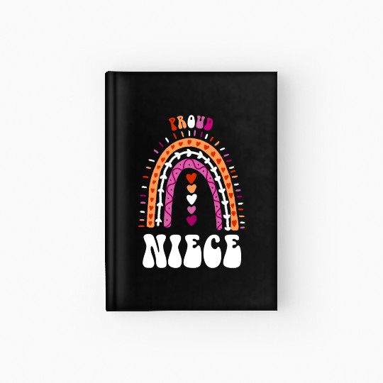 Proud Niece Lesbian Pride Boho Rainbow Hardcover Journal