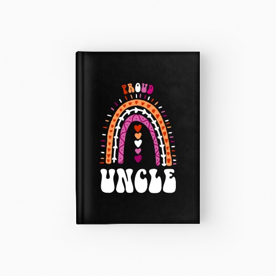 Proud Uncle Lesbian Pride Boho Rainbow Hardcover Journal