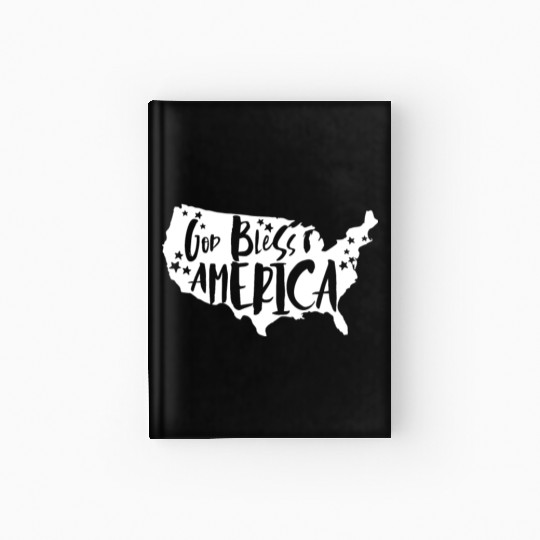 God Bless America USA Map Patriotic 4th of Julygod Hardcover Journal