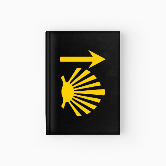 Camino de Santiago Yellow Arrow Scallop Shell Hardcover Journal