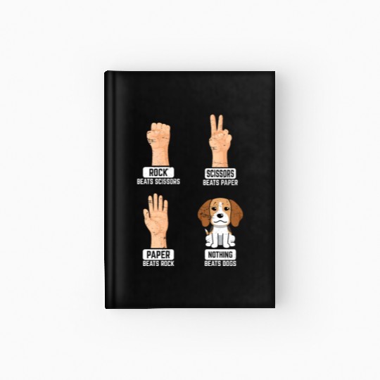 Rock Paper Scissors Dogs Funny Dog Lovers Pet Dog Hardcover Journal