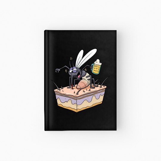 Insect Mosquito Drinking Beer Mosquitoes Hardcover Journal